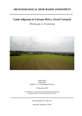 Land Adjacent to Carsons Drive, Great Cornard