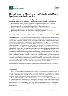 The Subgingival Microbiome in Patients with Down Syndrome and Periodontitis