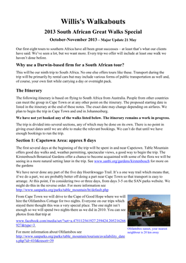 South African Great Walks Special October-November 2013 – Major Update 21 May