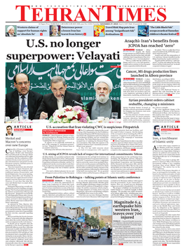 U.S. No Longer Superpower: Velayati