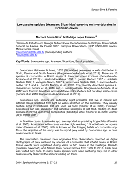 Speleobiology Notes 6: 27–32 27 Souza-Silva & Ferreira