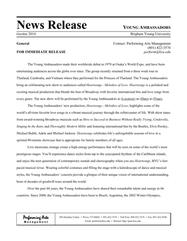 News Release October 2014 Brigham Young University