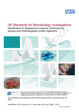 UK SMI ID 4: Identification of Streptococcus Species