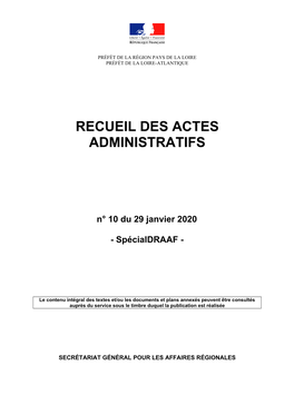 RAA N°10 Du 29 Janvier 2020 Specialdraaf