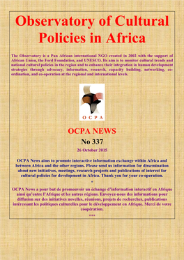 Observatory of Cultural Policies in Africa