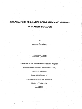 Inflammatory Regulation of Hypothalamic Neurons In