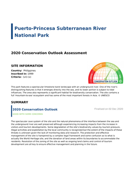 2020 Conservation Outlook Assessment