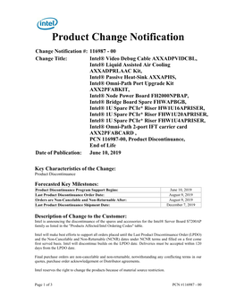 Product Change Notification