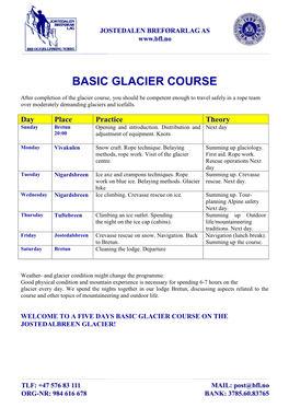 Basic Glacier Course