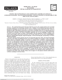 Testing the Daptocephalus and Lystrosaurus Assemblage Zones in a Lithostratographic, Magnetostratigraphic, and Palynological Framework in the Free State, South Africa