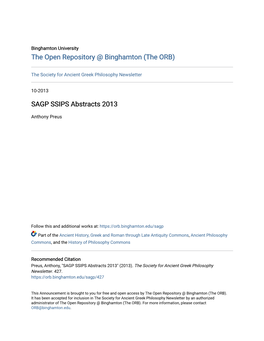 SAGP SSIPS Abstracts 2013