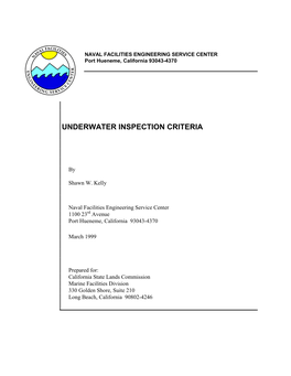 Underwater Inspection Criteria