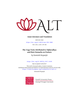 Asian Literature and Translation the Yoga Texts Attributed To