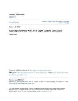 Weaving Charlotte's Web: an In-Depth Guide to Cannabidiol