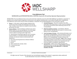 Cross-Reference Tool WORKOVER and INTERVENTION WELL CONTROL Course for Oil and Gas Operator Representative