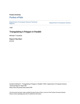 Triangulating a Polygon in Parallel