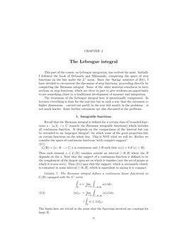 The Lebesgue Integral