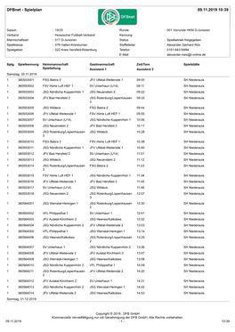 Spielplan 09.11.2019 10:39