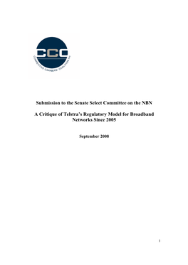 Submission: Senate Select Committee on the National Broadband Network