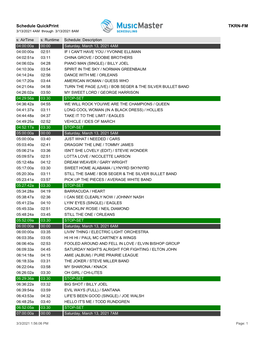 Schedule Quickprint TKRN-FM