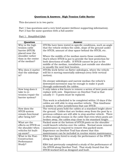Questions & Answers: High Tension Cable Barrier