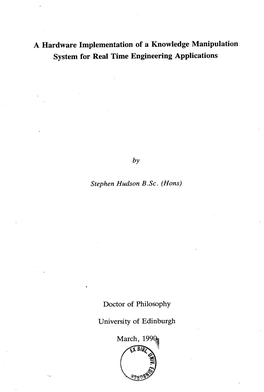 A Hardware Implementation of a Knowledge Manipulation System for Real Time Engineering Applications