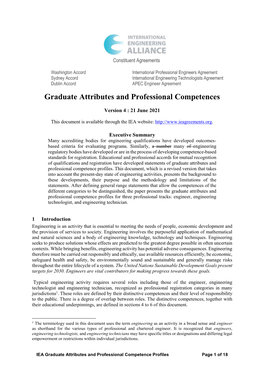 Graduate Attributes and Professional Competences