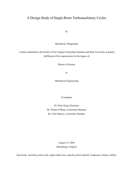 A Design Study of Single-Rotor Turbomachinery Cycles