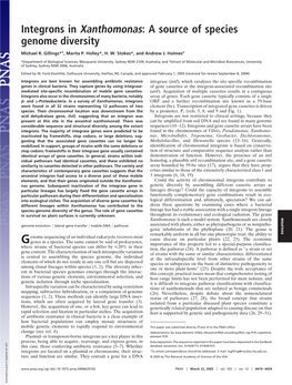 Integrons in Xanthomonas: a Source of Species Genome Diversity