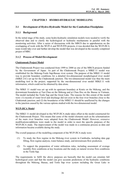 CHAPTER 3 HYDRO-HYDRAULIC MODELLING 3.1 Development Of