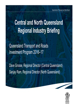 Central and North Queensland Regional Industry Briefing