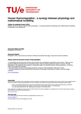 A Synergy Between Physiology and Mathematical Modelling