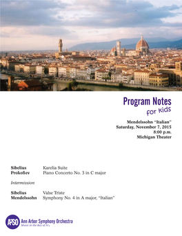 Program Notes