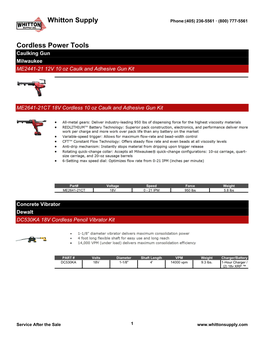 Cordless Power Tools Whitton Supply