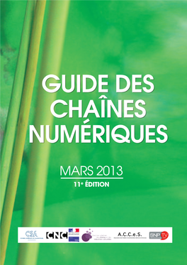 MARS 2013 11E ÉDITION CONSEIL SUPÉRIEUR DE L’AUDIOVISUEL Direction Des Études Et De La Prospective Direction Des Programmes Tour Mirabeau