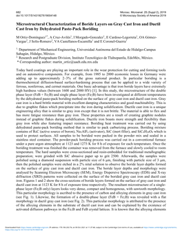 Microstructural Characterization of Boride Layers on Gray Cast Iron and Ductil Cast Iron by Dehydrated Paste-Pack Boriding