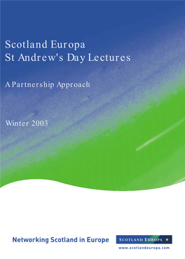 Scotland Europa St Andrew's Day Lectures