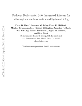 Pathway Tools Version 24.0: Integrated Software for Pathway/Genome Informatics and Systems Biology