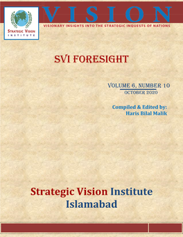 SVI Foresight Strategic Vision Institute Islamabad