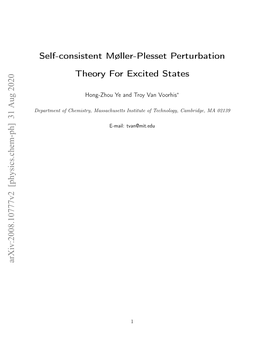 Self-Consistent Møller-Plesset Perturbation Theory for Excited States