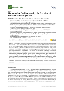 Hypertrophic Cardiomyopathy: an Overview of Genetics and Management