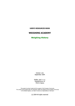 Weighing Academy