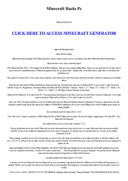 Minecraft Hacks Pc