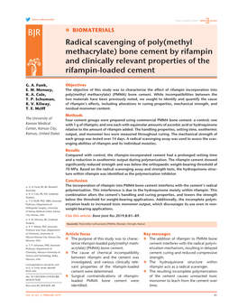 Radical Scavenging of Poly(Methyl Methacrylate) Bone Cement by Rifampin and Clinically Relevant Properties of the Rifampin-Loaded Cement