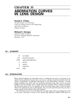 Chapter 33 Aberration Curves in Lens Design