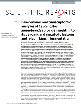 Pan-Genomic and Transcriptomic Analyses of Leuconostoc