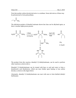 Chem 263 Dec 2, 2010 Note That Another Carbon Dioxide Derivative Is