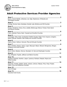 Adult Protective Services Provider Agencies