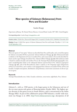 New Species of Solanum (Solanaceae)