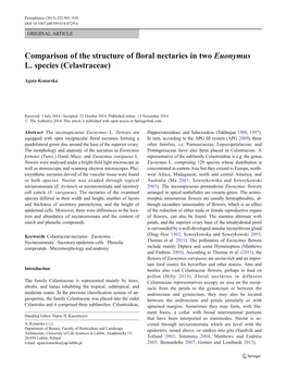 Comparison of the Structure of Floral Nectaries in Two Euonymus L. Species (Celastraceae)